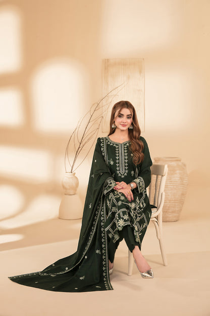 MONAE 3pcs Un-Stitched Emb Dhanak [D-5619]