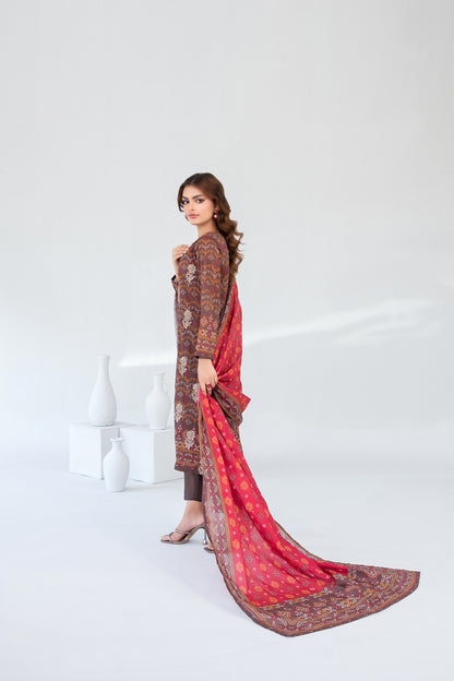 Farha 3pcs Un-Stitched Emb Printed Lawn [D-3291]