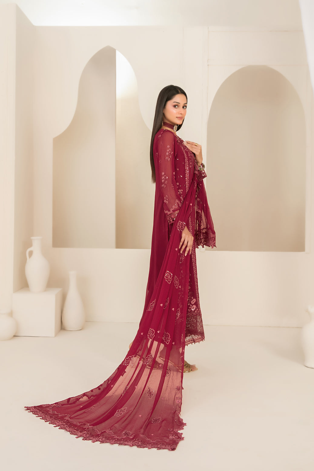 EMBER 3pcs SEMI-Stitched Emb CHIFFON