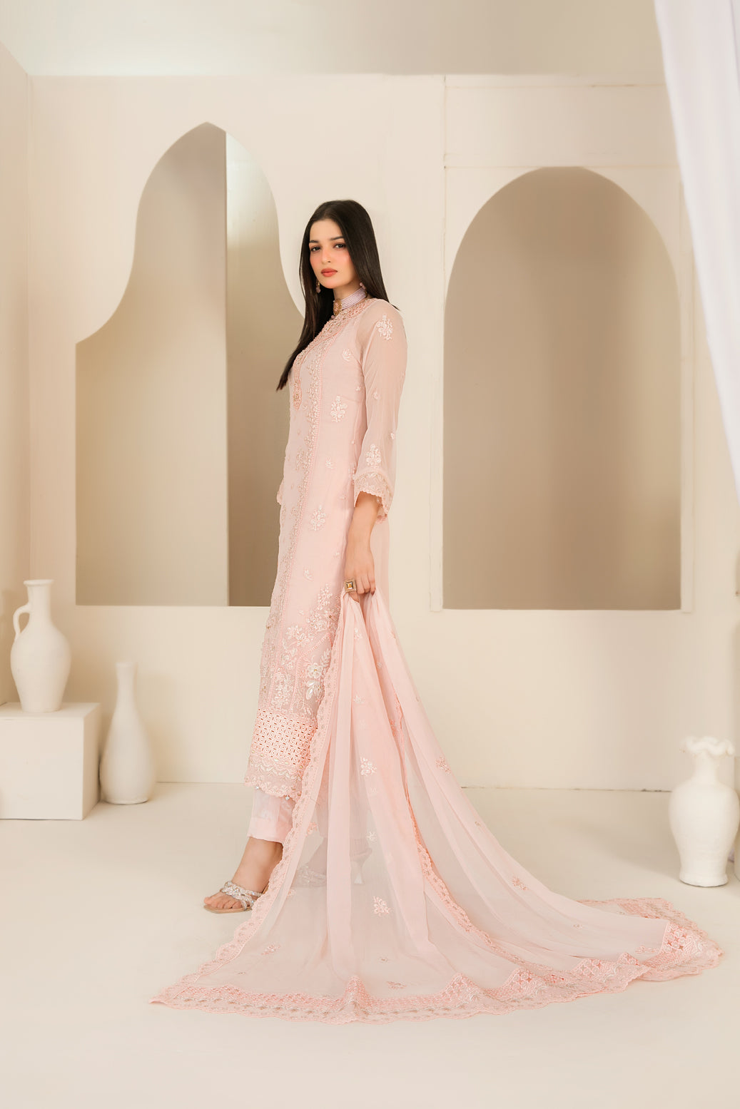 EMBER 3pcs SEMI-Stitched Emb CHIFFON