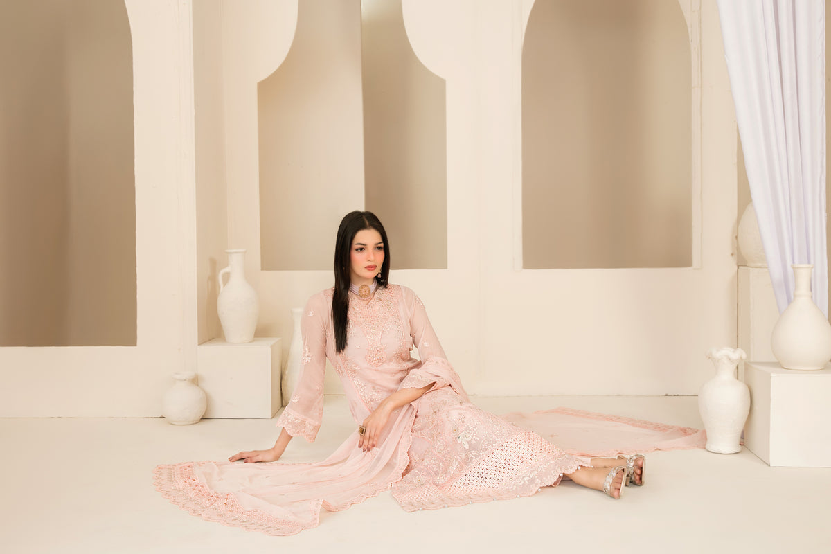 EMBER 3pcs SEMI-Stitched Emb CHIFFON