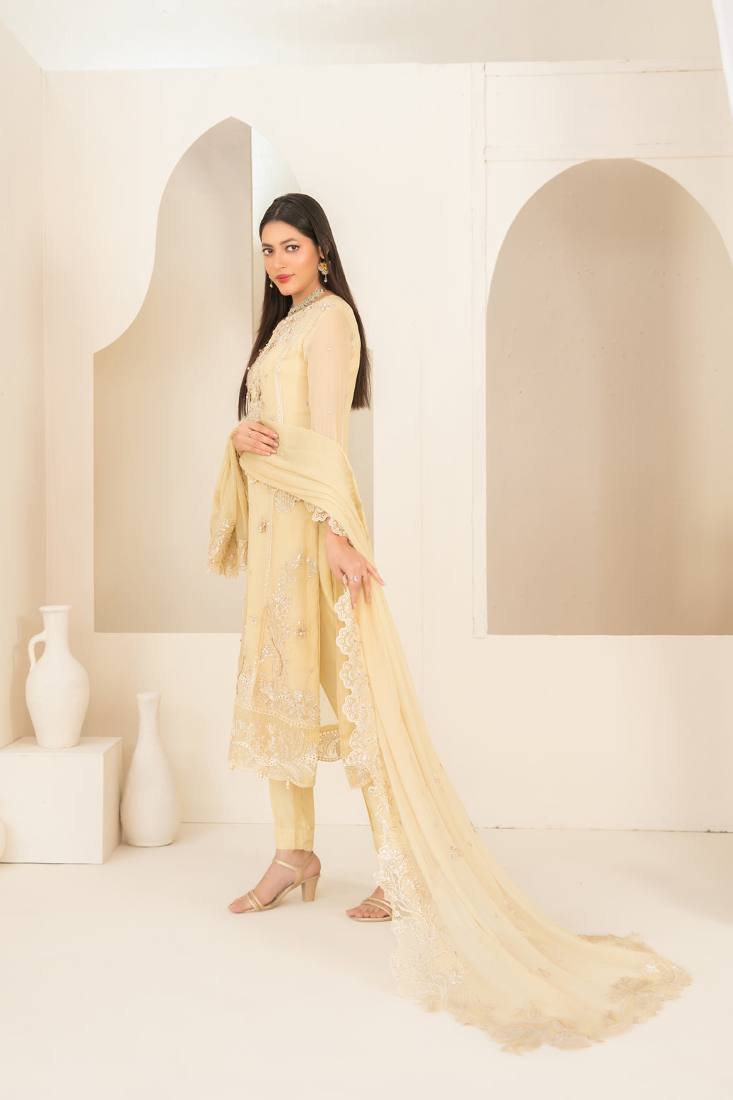 EMBER 3pcs SEMI-Stitched Emb CHIFFON