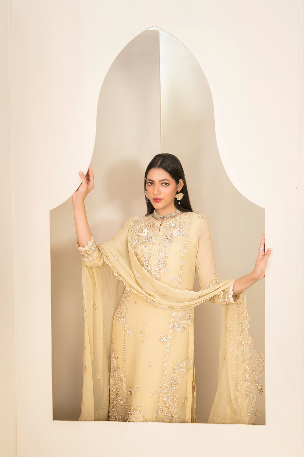 EMBER 3pcs SEMI-Stitched Emb CHIFFON