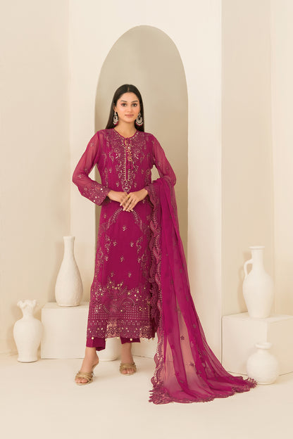 EMBER 3pcs SEMI-Stitched Emb CHIFFON