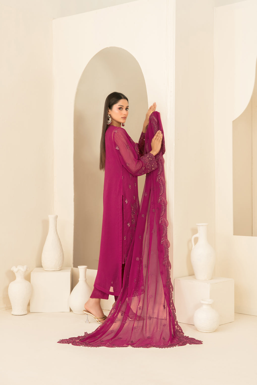 EMBER 3pcs SEMI-Stitched Emb CHIFFON