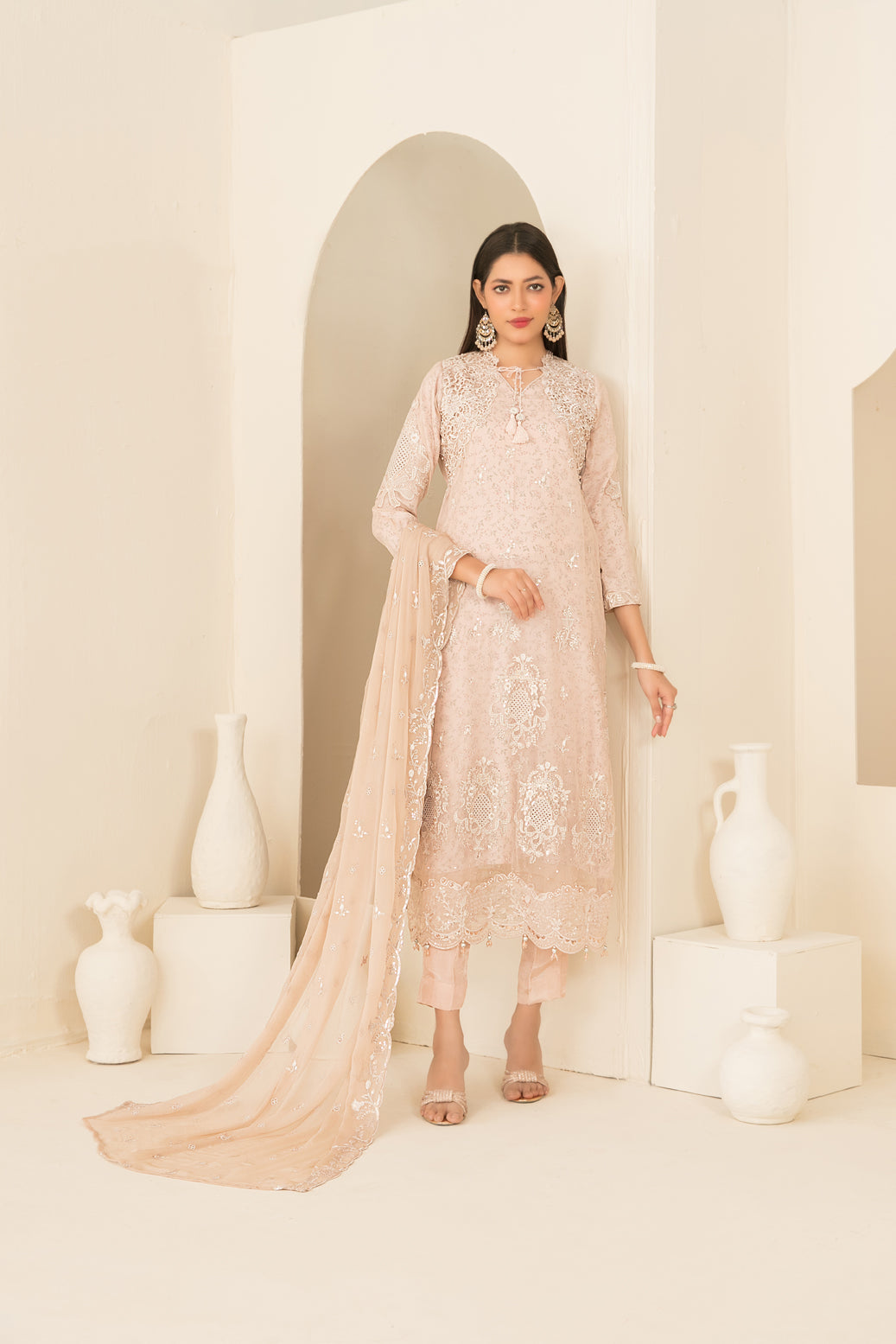 EMBER 3pcs SEMI-Stitched Emb CHIFFON