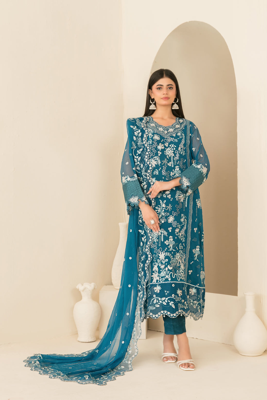 EMBER 3pcs SEMI-Stitched Emb CHIFFON