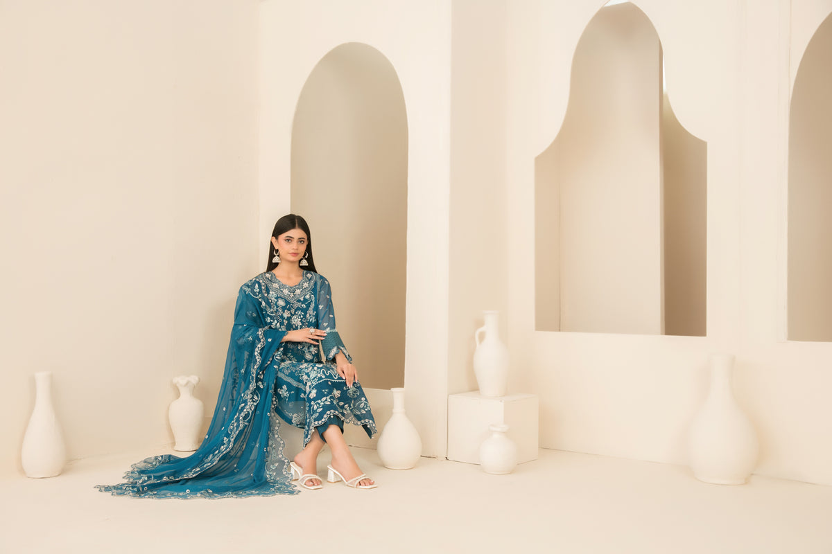 EMBER 3pcs SEMI-Stitched Emb CHIFFON