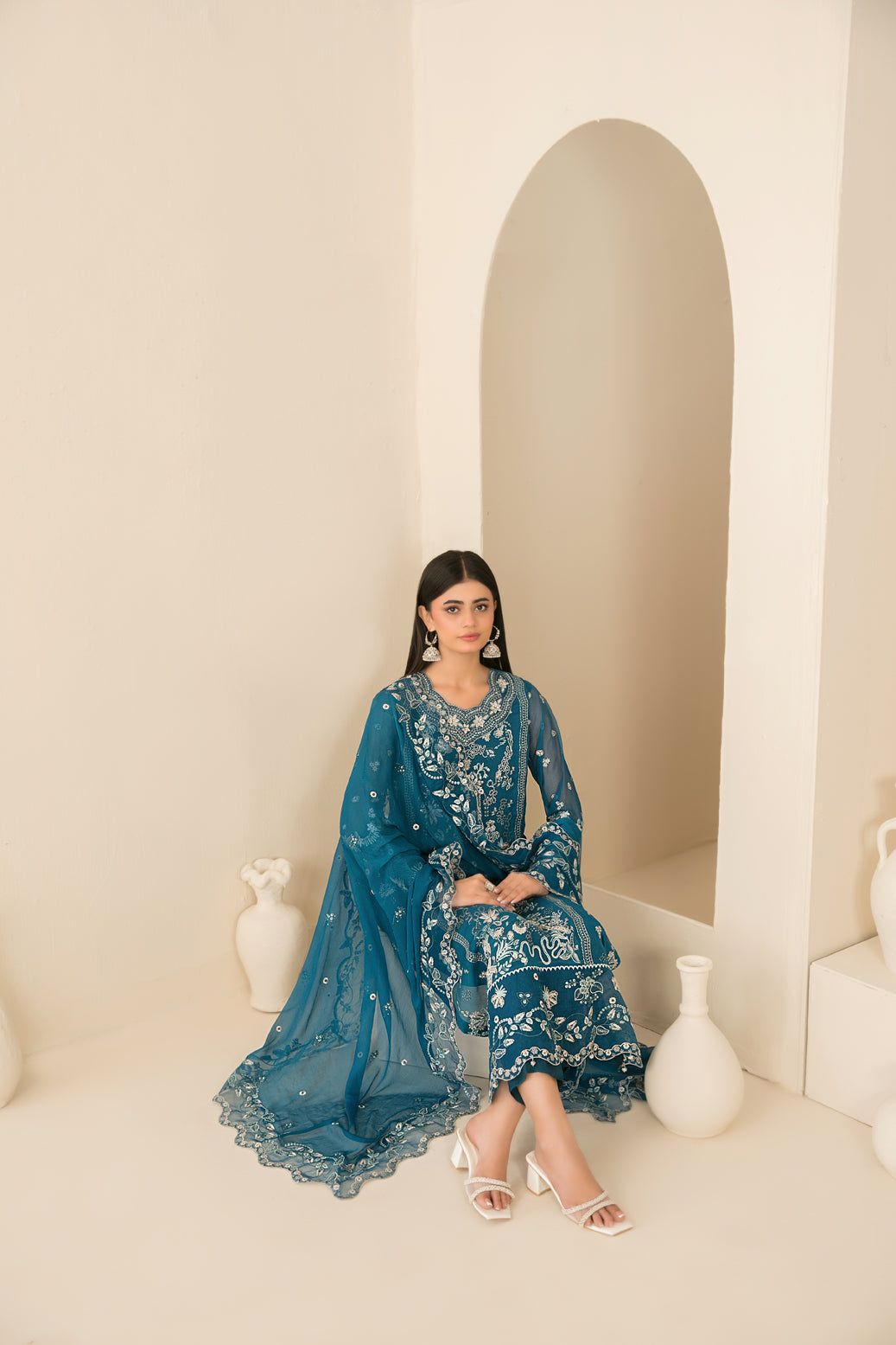 EMBER 3pcs SEMI-Stitched Emb CHIFFON