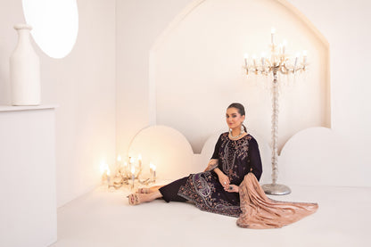 SHAHKAAR 3pcs Un-Stitched Fancy Heavy Emb Velvet [D-3945]