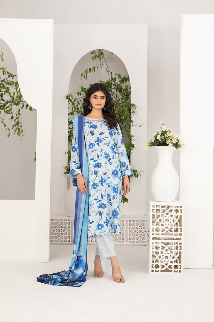 Zova 3pcs Stitched Printed Staple [D-4757]