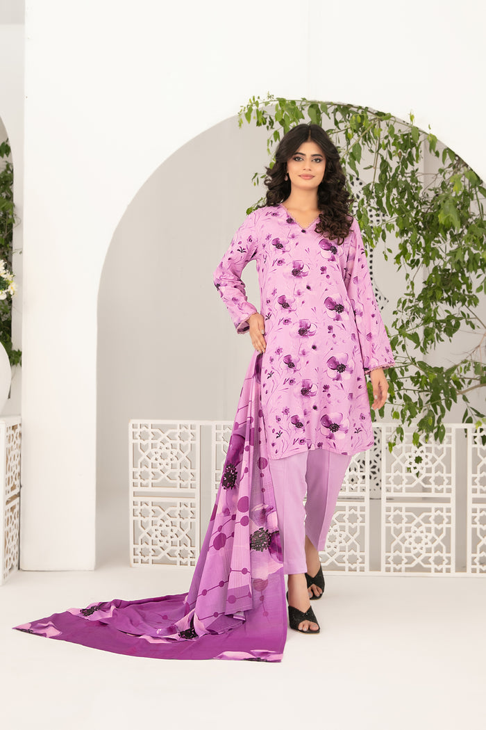 Zova 3pcs Stitched Printed Staple [D-4756]