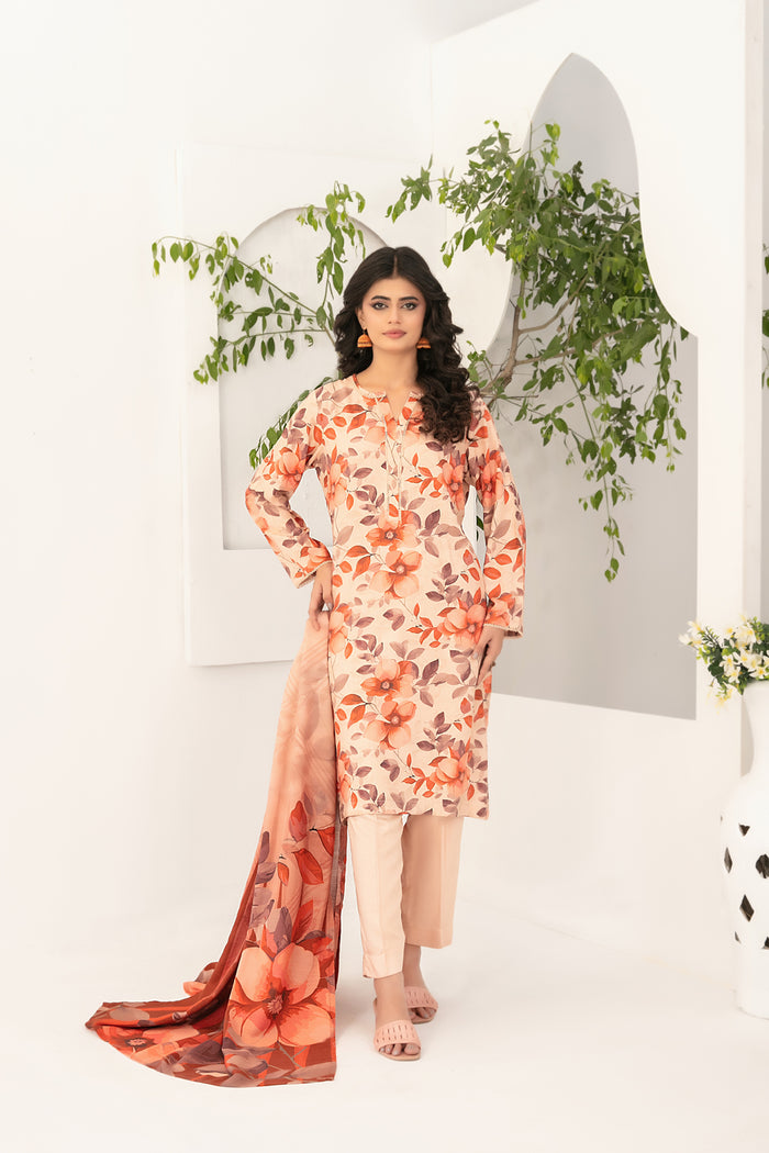 Zova 3pcs Stitched Printed Staple [D-4753]
