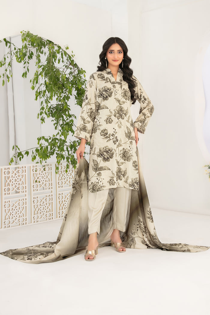 Zova 3pcs Stitched Printed Staple [D-4758]