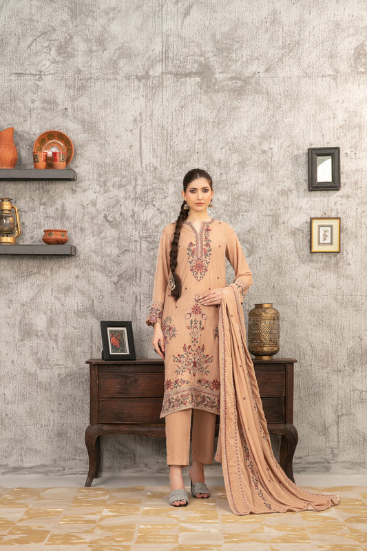 YAADEIN 3pcs Un-Stitched Fancy Heavy Emb Velvet [D-5940]