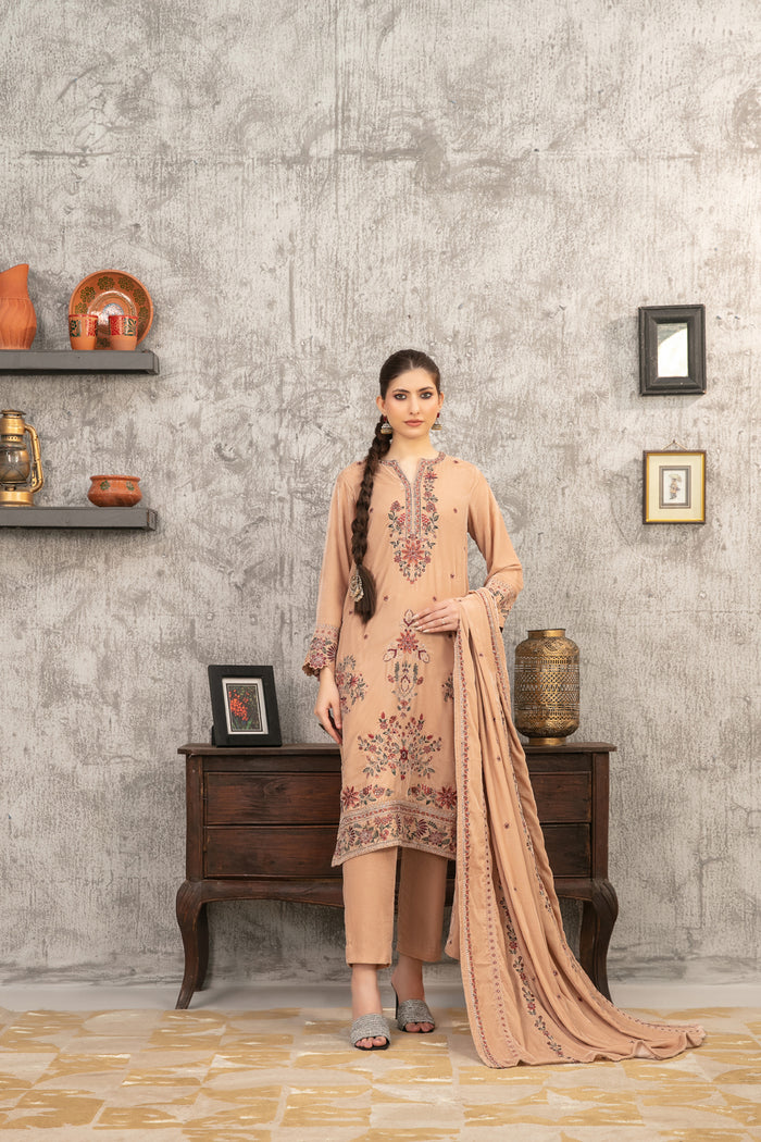 YAADEIN 3pcs Un-Stitched Fancy Heavy Emb Velvet [D-5940]