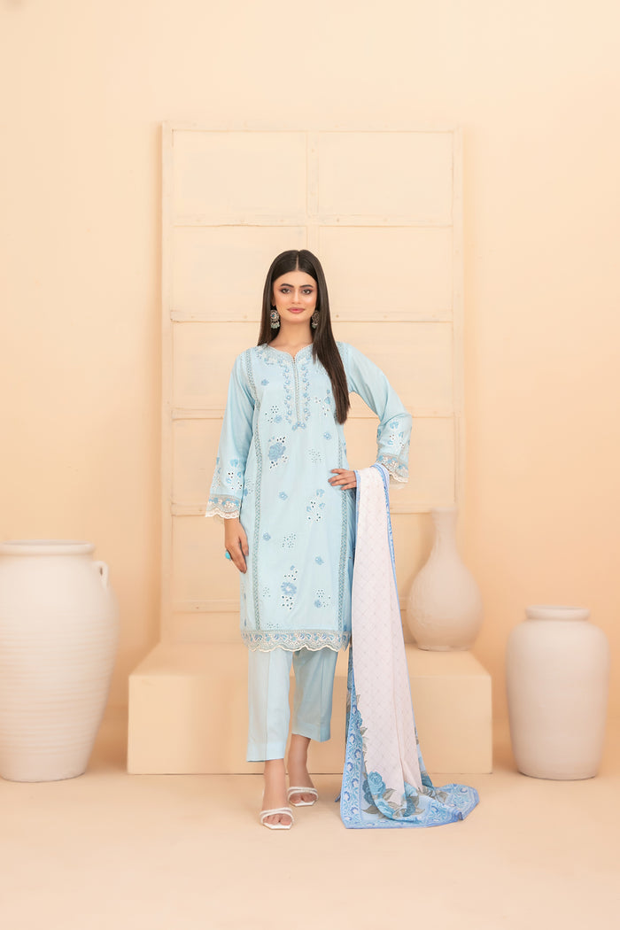Amara 3Pcs Stitched Fancy Emb Staple D-5214