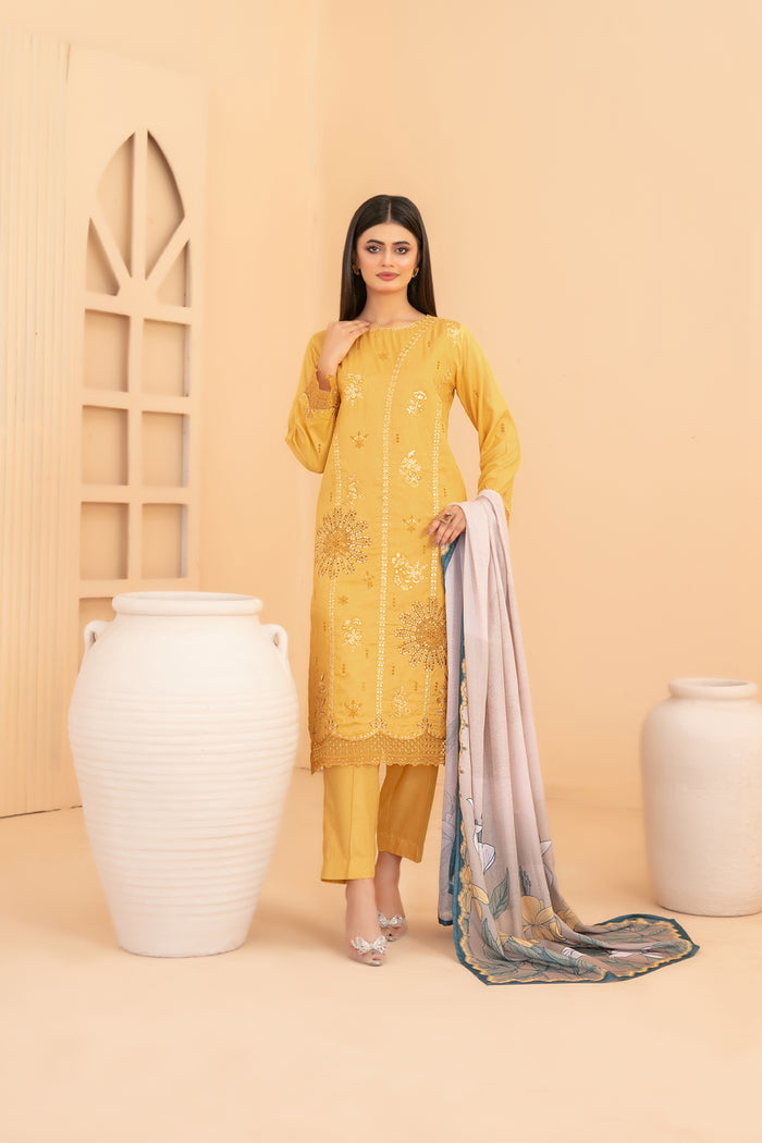 Amara 3Pcs Stitched Fancy Emb Staple D-5219