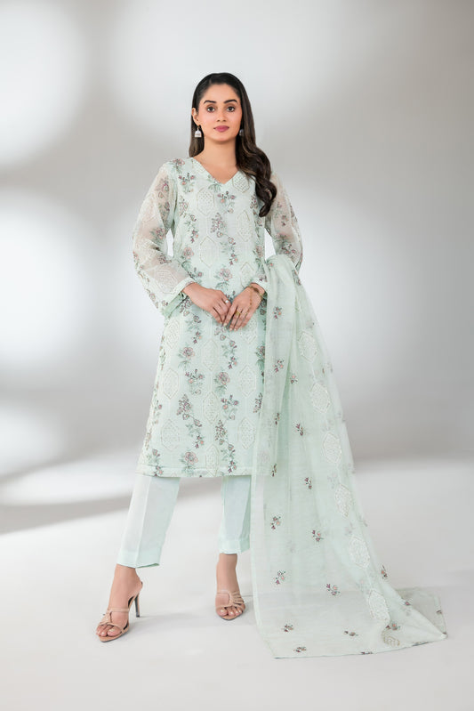 RAAGAINA 3pcs Un-Stitched Emb Fancy Khadi [D-5833]