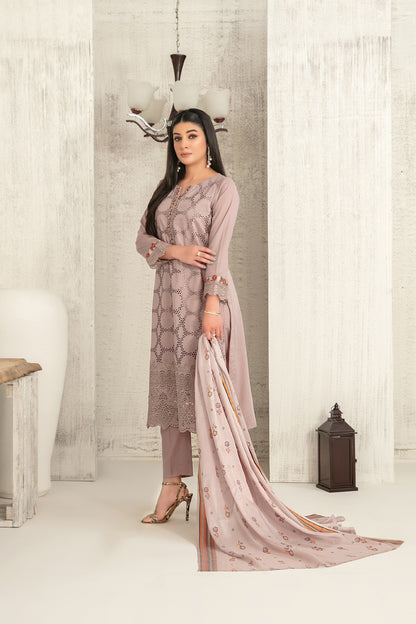Hiranur 3pcs Stitched Fancy Emb Lawn [D-3195]