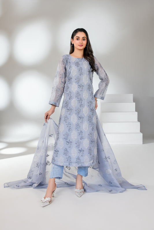 RAAGAINA 3pcs Un-Stitched Emb Fancy Khadi [D-5836]