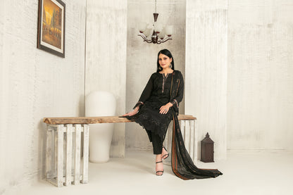 Hiranur 3pcs Stitched Fancy Emb Lawn [D-3196]