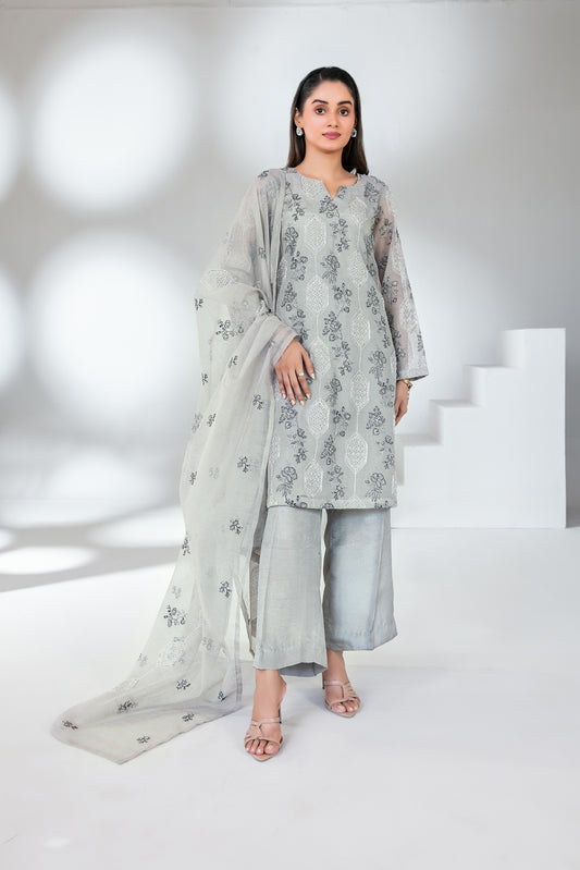 RAAGAINA 3pcs Un-Stitched Emb Fancy Khadi [D-5837]