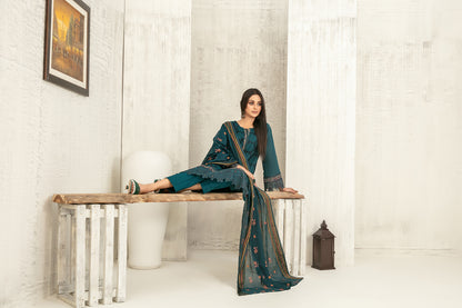 Hiranur 3pcs Stitched Fancy Emb Lawn [D-3200]