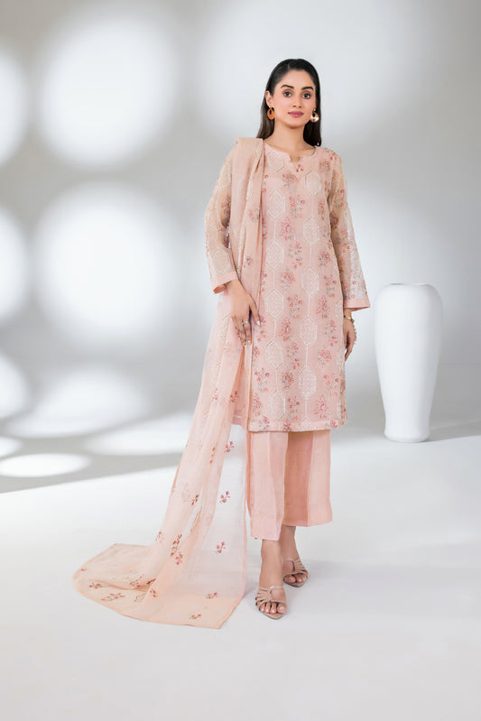 RAAGAINA 3pcs Un-Stitched Emb Fancy Khadi [D-5835]