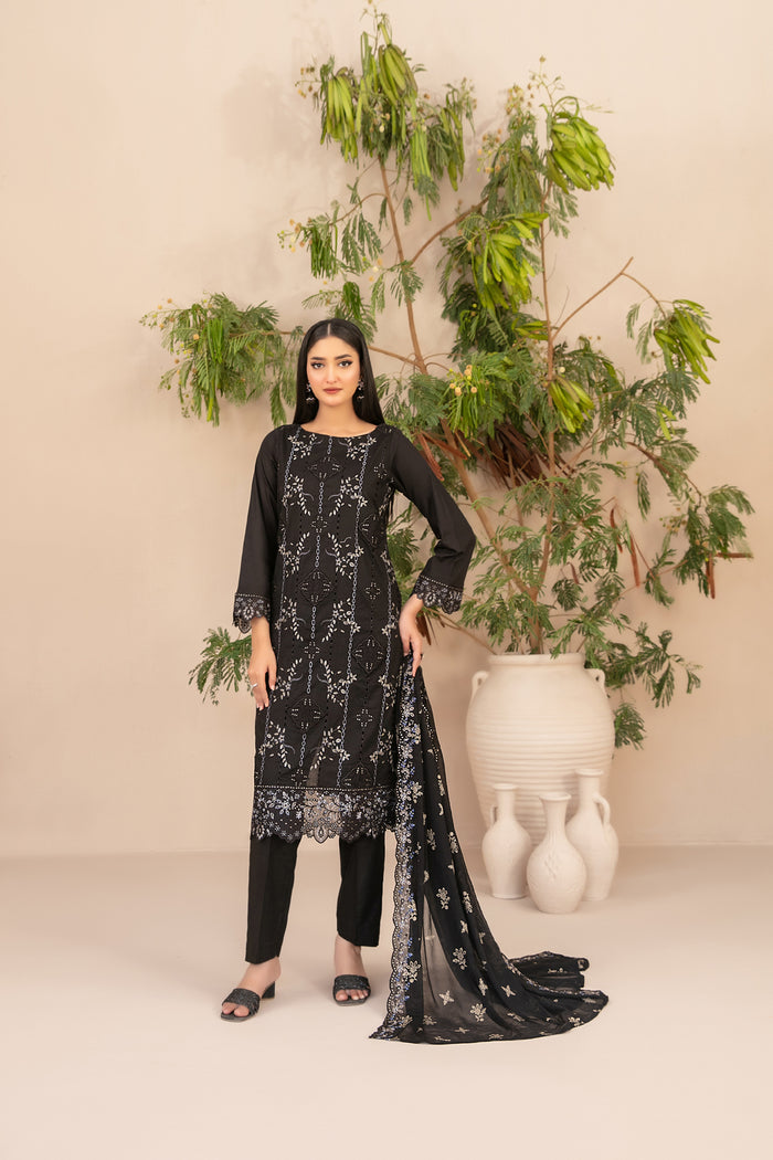 Simay 3pcs Stitched Emb Lawn [D-1456]