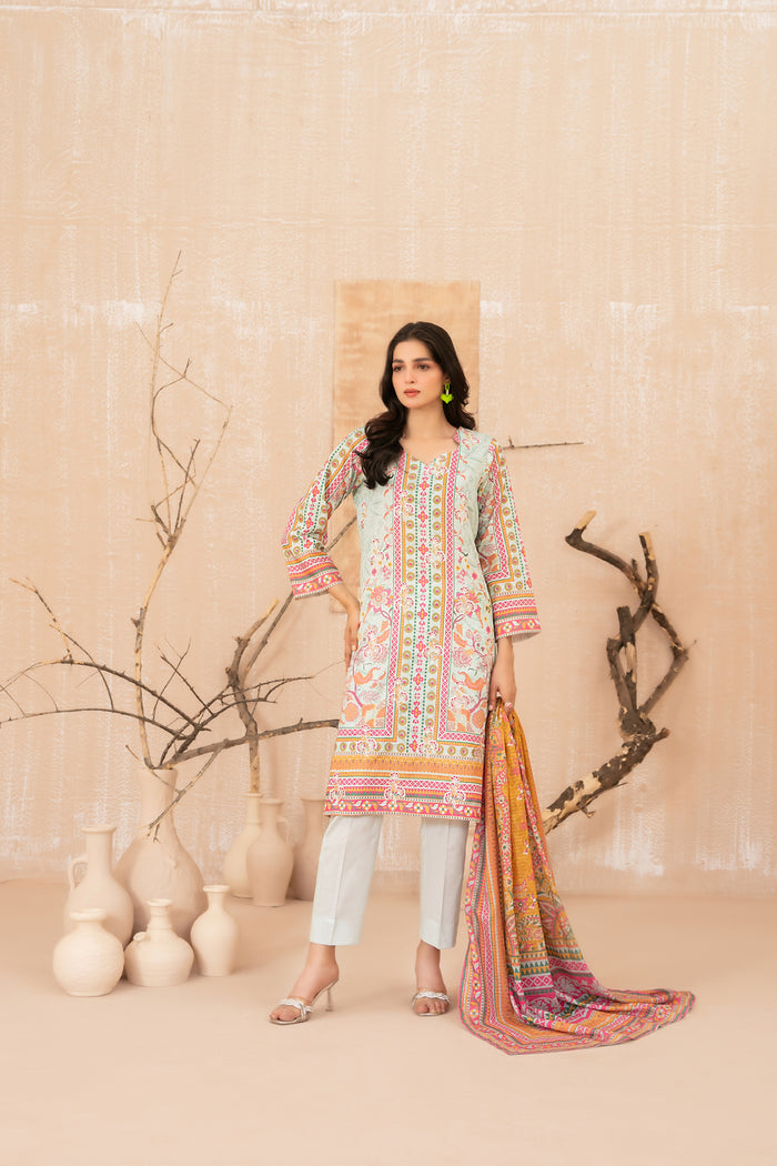 Auri 3pcs Un-Stitched Emb Printed Lawn [D-3514]