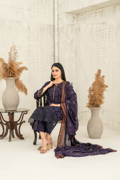 Hiranur 3pcs Stitched Fancy Emb Lawn [D-3198]