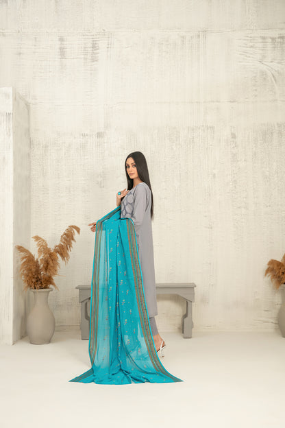 Hiranur 3pcs Stitched Fancy Emb Lawn [D-3193]