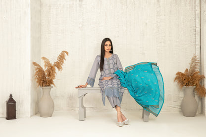 Hiranur 3pcs Stitched Fancy Emb Lawn [D-3193]