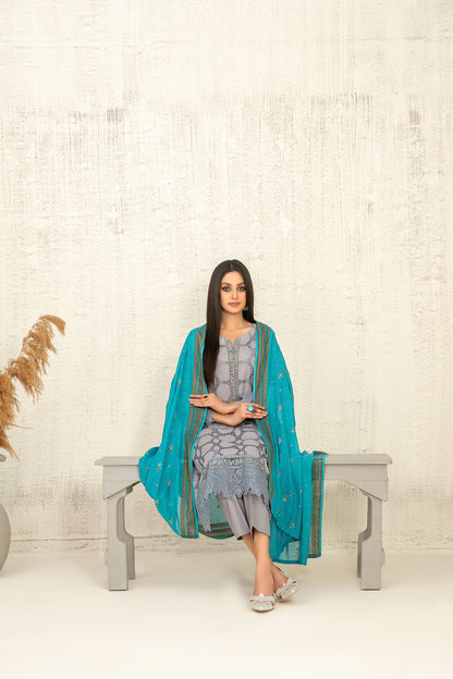 Hiranur 3pcs Stitched Fancy Emb Lawn [D-3193]