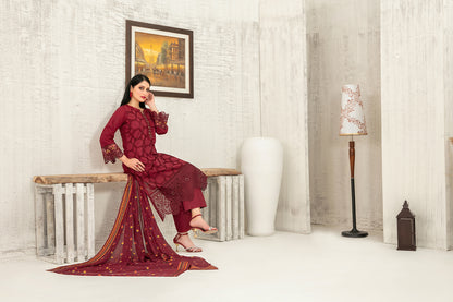 Hiranur 3pcs Stitched Fancy Emb Lawn [D-3194]