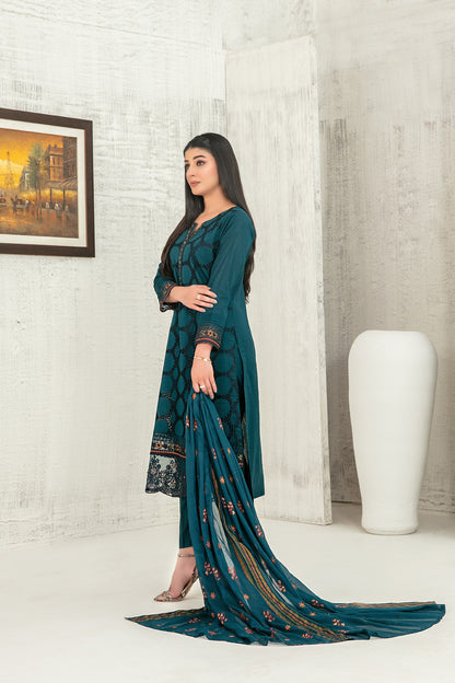 Hiranur 3pcs Stitched Fancy Emb Lawn [D-3202]