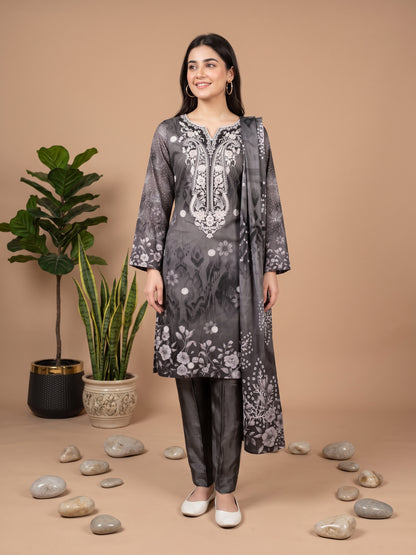 MAHIRI 3pcs Un-Stitched Emb Printed Staple [D-5923]