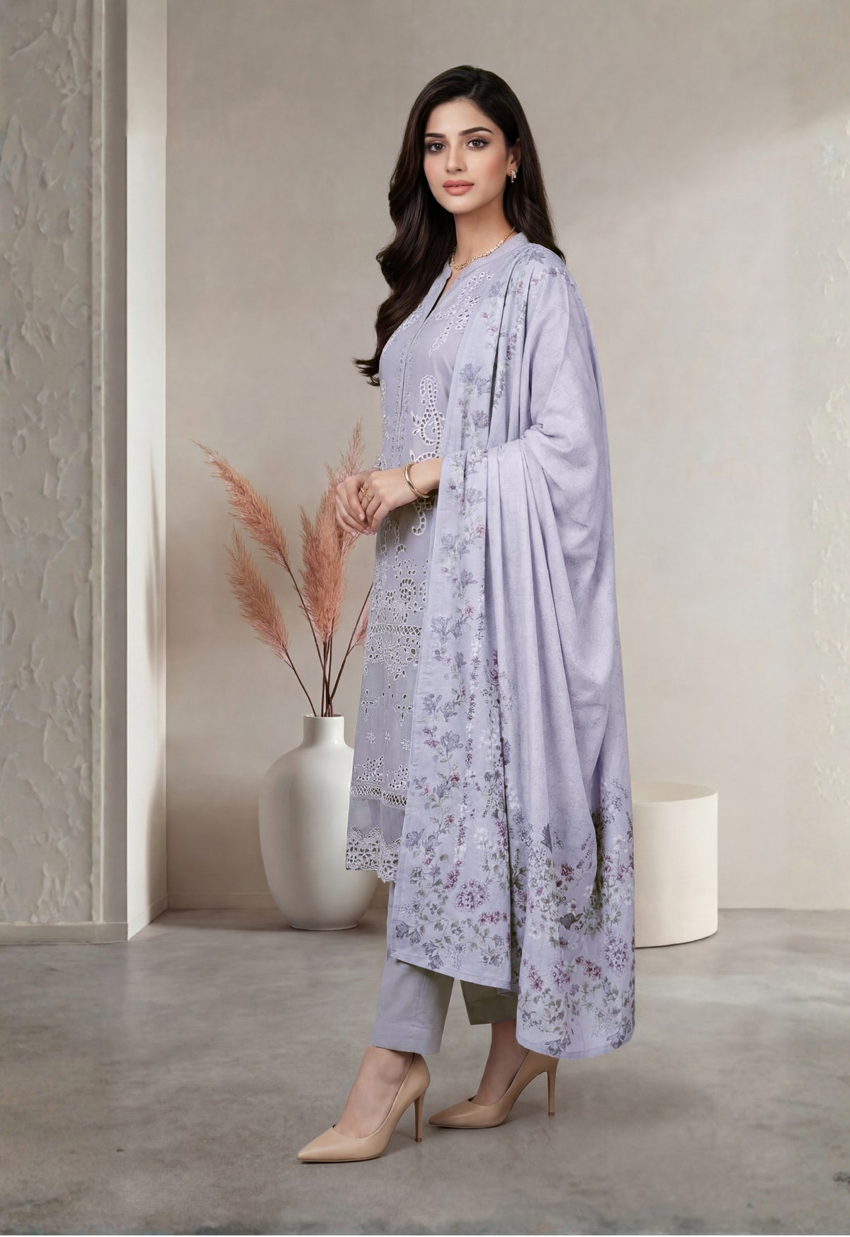 NAZNIN 3pcs Stitched Emb Staple
