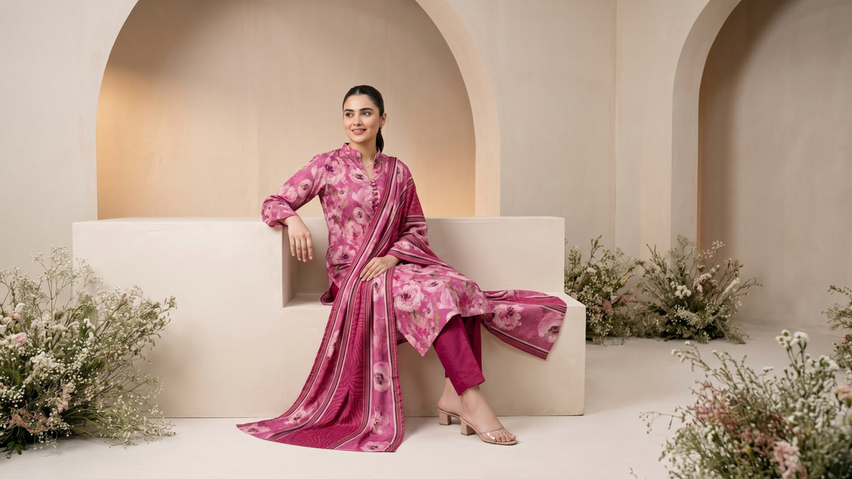 ZEBA 3pcs Un-Stitched Printed Staple [D-6653]