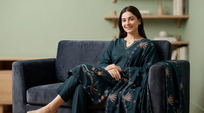 AYSANA 3pcs Un-Stitched Emb Khaddar [D-5867]