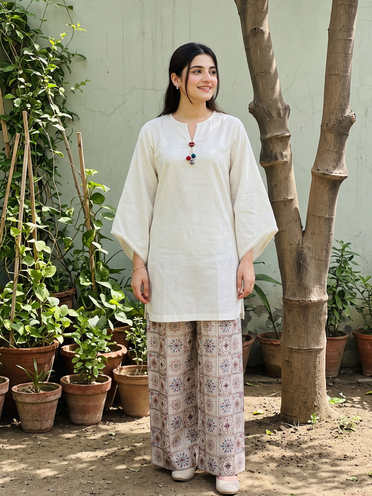 AFSANE 2pcs Stitched Emb Cotton [D-4490]