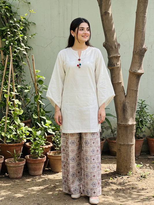 AFSANE 2pcs Stitched Emb Cotton [D-4490]
