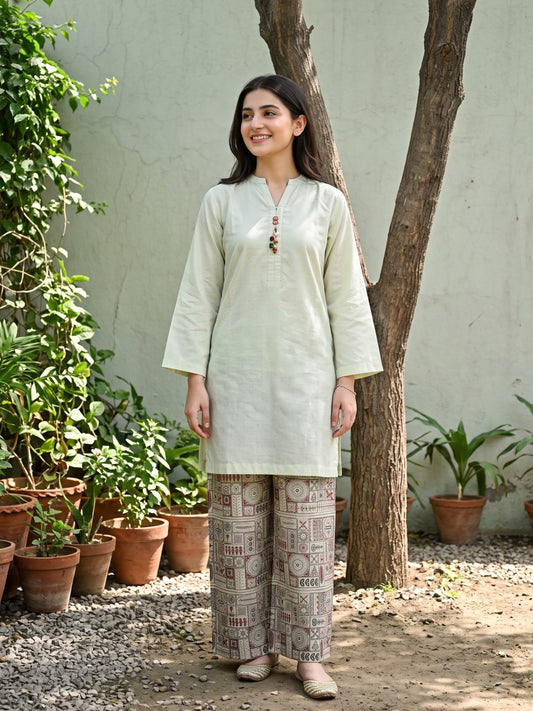 AFSANE 2pcs Stitched Emb Cotton [D-4481]