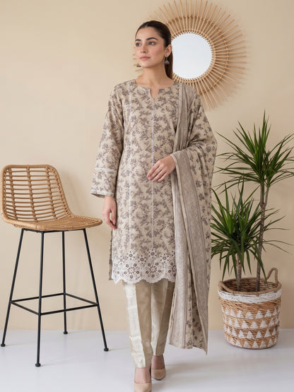 QAINAAT V1 3pcs Un-Stitched Emb Dhanak [D-6558]