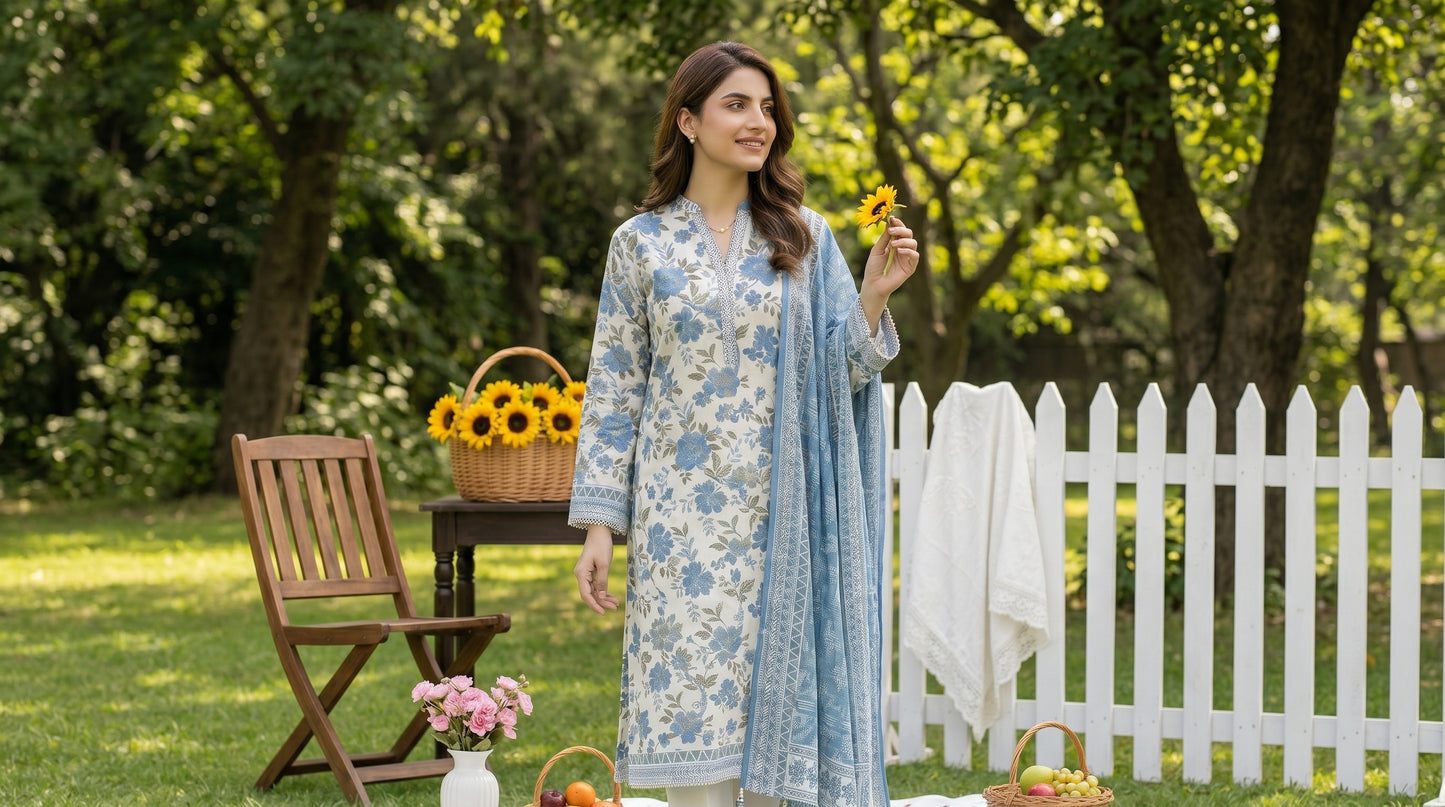 Mirage Stitched Digital Printed Lawn [D-4173]