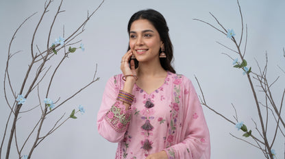 ZARAFAT 3pcs Semi-Stitched Emb Lawn [D-4818]