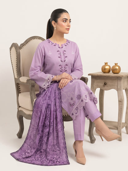 SOULAY 3pcs Un-Stitched Emb Viscose [D-6155]