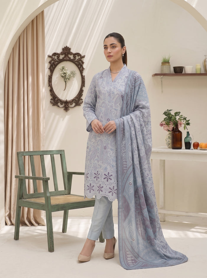SAHAR 3pcs Un-Stitched Emb Viscose [D-6605]