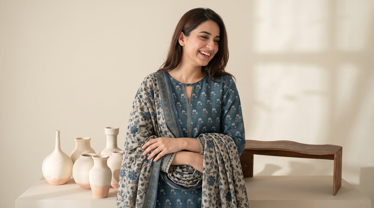 RESHAM 3pcs Un-Stitched Printed Khaddar [D-6289]